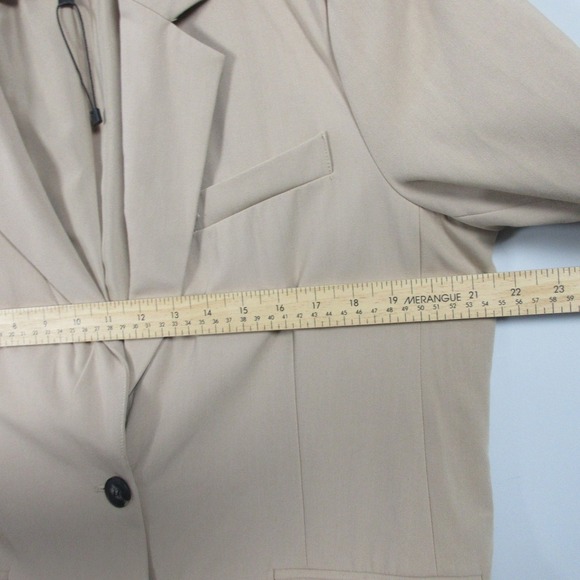 Dynamite Blazer Women L Beige Rayon Blend Relaxed Fit Career Office Casual 646 - Picture 9 of 12